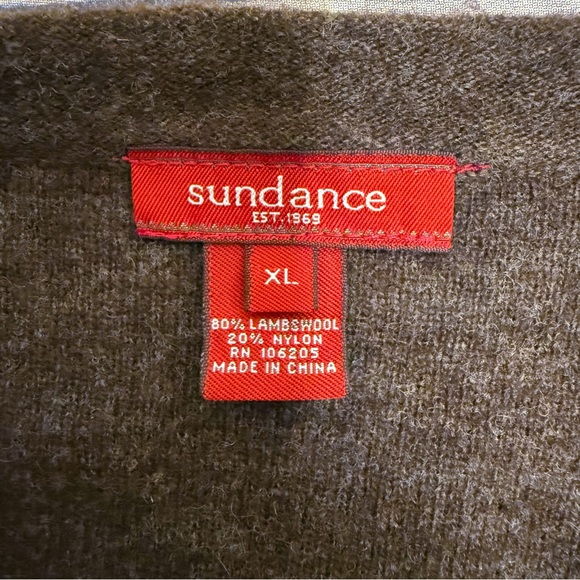 Sundance Brown Blue Snowflake Lambs Wool Blend Brushed Sweater XL *RUNS SMALL* - Picture 6 of 7